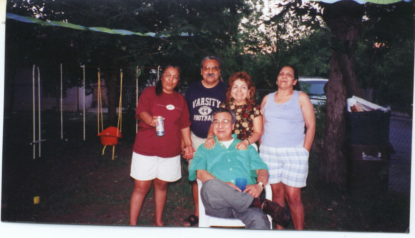 Here is a recent picture of my grandma and her siblings.  My grandma is on the right side in a blue shirt.